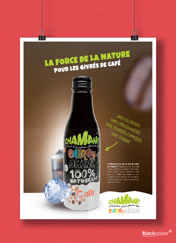 Affiche publicitaire Chamane Energy Drink