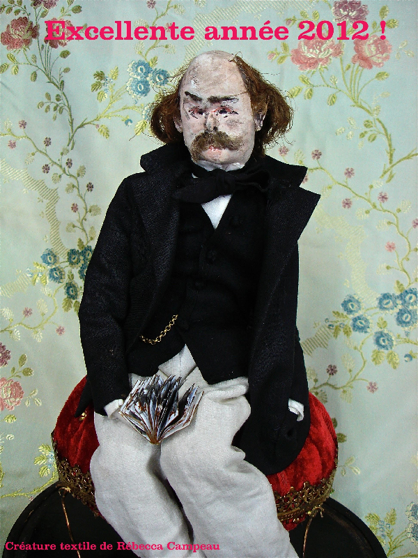 Gustave Flaubert sculpture peinte textile 