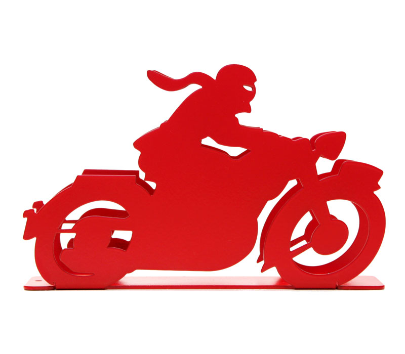 Porte-courrier Motocyclette, une moto ancienne en métal pour ranger ses lettres et décorer son bureau - http://www.shohan-design.fr/fr/porte